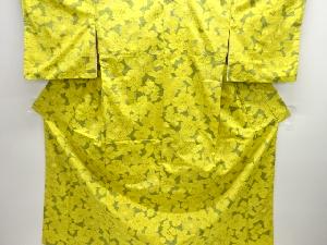 花模様織り出し手織り紬着物